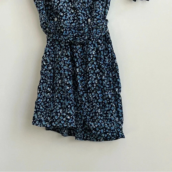 Faithfull the Brand Oslo Ditzy Blossom Village Blue Floral Mini Wrap Dress Us 4 - Picture 7 of 15